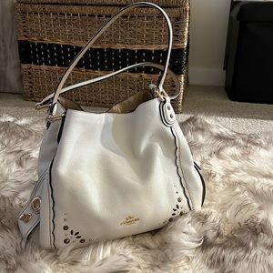 Coach embellished leather satchel